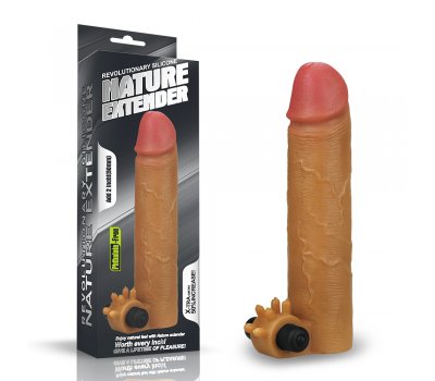 Насадка на пенис с вибрацией Nature Extender мулат плюс 5 см, 19 см, Ø 4,5 см Насадка на пенис с вибрацией Nature Extender мулат плюс 5 см, 19 см, Ø 4,5 см