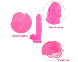 Фаллос на присоске Jelly Studs Crystal Dildo Large розовый-foto2