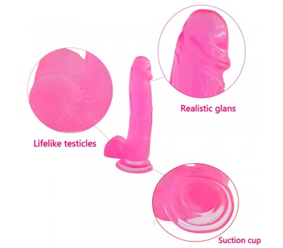 Фаллос на присоске Jelly Studs Crystal Dildo Large розовый