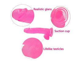 Фаллос на присоске Jelly Studs Crystal Dildo Large розовый-foto8