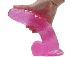 Фаллос на присоске Jelly Studs Crystal Dildo Large розовый-foto5