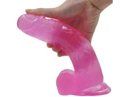Фаллос на присоске Jelly Studs Crystal Dildo Large розовый-foto5