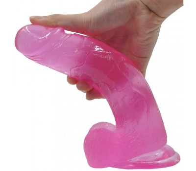 Фаллос на присоске Jelly Studs Crystal Dildo Large розовый
