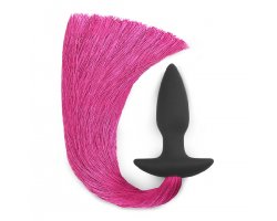 Анальная пробка с хвостиком пони Pony Tail Pink, Ø 2 - 4 см-foto3