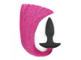 Анальная пробка с хвостиком пони Pony Tail Pink, Ø 2 - 4 см-foto3