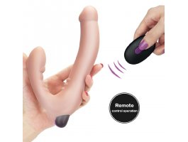 Перезаряжаемый страпон с дистанционным пультом Rechargeable IJOY Strapless Strap on-foto5