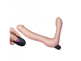 Перезаряжаемый страпон с дистанционным пультом Rechargeable IJOY Strapless Strap on-foto3