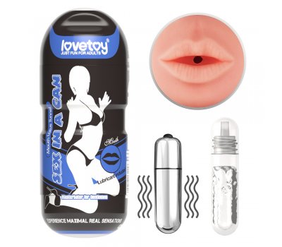 Мастурбатор в колбе губки Sex in a can с вибропулей