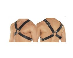 Черная крестообразная мужская сбруя-foto2