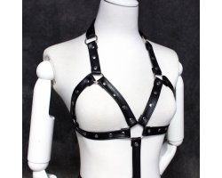 Стильная сбруя на ремешках с заклепками-foto4