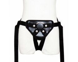 Черный ремень для страпона с кольцом-foto4