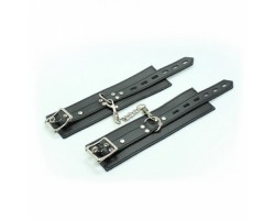 Черные наручники на цепочке с карабином-foto2