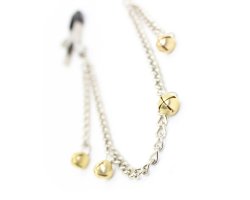 Зажимы с цепочкой и золотистыми бубенцами-foto2