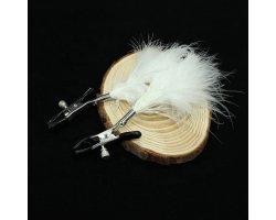 Зажимы для сосков с белыми перышками