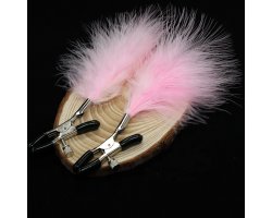 Зажимы для сосков с розовыми перышками