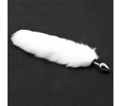 Анальная пробка с натуральным белым лисьим хвостиком S, 45 см, Ø 2,5 см Анальная пробка с натуральным белым лисьим хвостиком S, 45 см, Ø 2,5 см