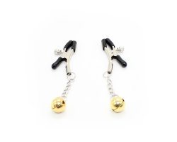 Зажимы для сосков золотистые бубенцы на цепочках-foto4