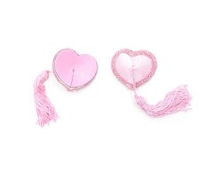 Соблазнительные розовые пэстисы в форме сердечек с кисточками-foto4