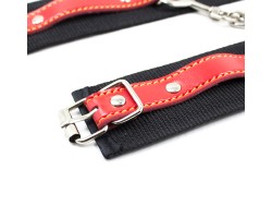 Черно-красные классические BDSM наручники-foto5