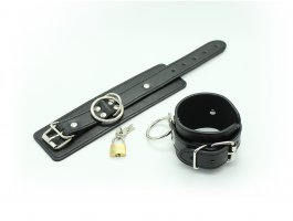 Черные BDSM наручники с замком-foto5