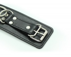 Черные BDSM наручники с замком-foto3