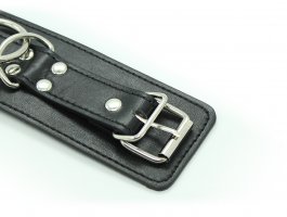 Черные BDSM наручники с замком-foto3