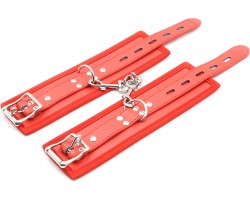 Красные мягкие БДСМ наручники-foto5
