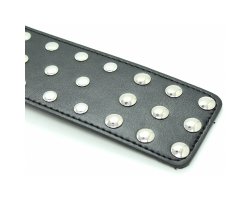 Стильные BDSM поножи в заклепках-foto5