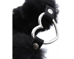 Пушистый черный ошейник с сердечком-foto4