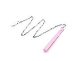 Розовый поводок к БДСМ аксессуарам с цепочкой 84 см-foto4