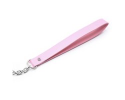 Розовый поводок к БДСМ аксессуарам с цепочкой 84 см-foto2