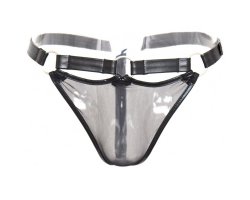 Мужские стринги с прозрачной вставкой