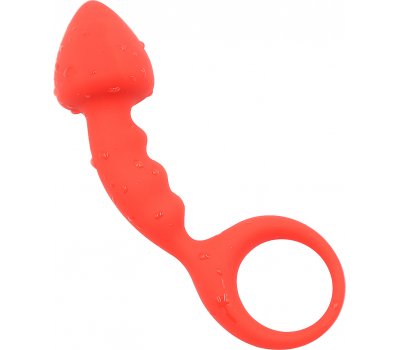 Красная анальная пробка-фаллос Anal plug, Ø 1 - 3 см