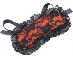 Маска с черным кружевом красная-foto2