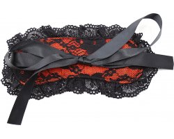 Маска с черным кружевом красная-foto3