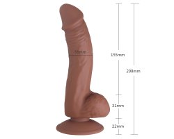 Реалистичный фаллос на присоске, мулат, 20,8 см, Ø 3,8 см-foto3