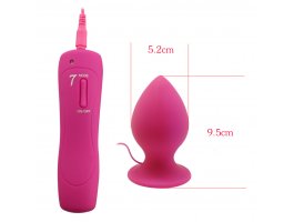 Анальная вибропробка «Large Anal Plug», розовая, 9,5 см, Ø 5,2 см-foto3