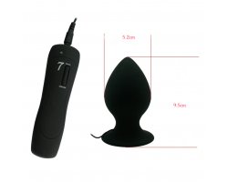 Анальная вибропробка «Large Anal Plug», черная, 9,5 см, Ø 5,2 см-foto3