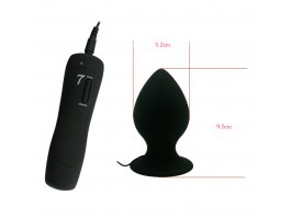 Анальная вибропробка «Large Anal Plug», черная, 9,5 см, Ø 5,2 см-foto3