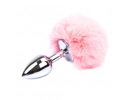Пробка с розовым хвостиком кролика Silver S, Ø 2,5 см