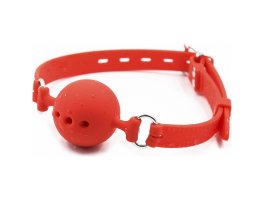 Красный дышащий кляп из силикона М Ø 4,5 см-foto2