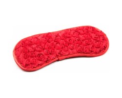 Красная маска из ткани с объемными розами-foto2