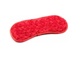 Красная маска из ткани с объемными розами-foto2