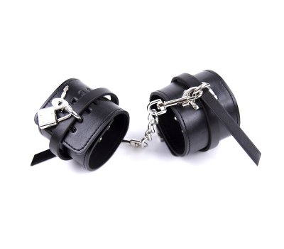 Черные БДСМ-наручники с замочками