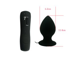 Анальная вибропробка «XL Anal Plug», черная, 11,4 см, Ø 6,2 см-foto2