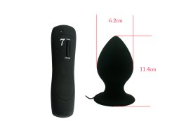 Анальная вибропробка «XL Anal Plug», черная, 11,4 см, Ø 6,2 см-foto2