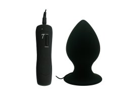 Анальная вибропробка «Mega Anal Plug», черная, 13 см, Ø 7,2 см-foto4
