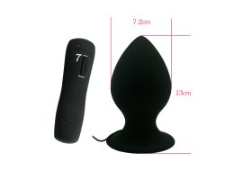 Анальная вибропробка «Mega Anal Plug», черная, 13 см, Ø 7,2 см-foto2