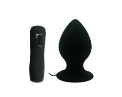 Анальная вибропробка «Mega Anal Plug», черная, 13 см, Ø 7,2 см