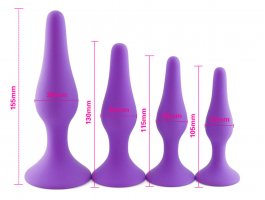 Фиолетовая анальная пробка Large, Ø 1 - 3,2 см-foto4